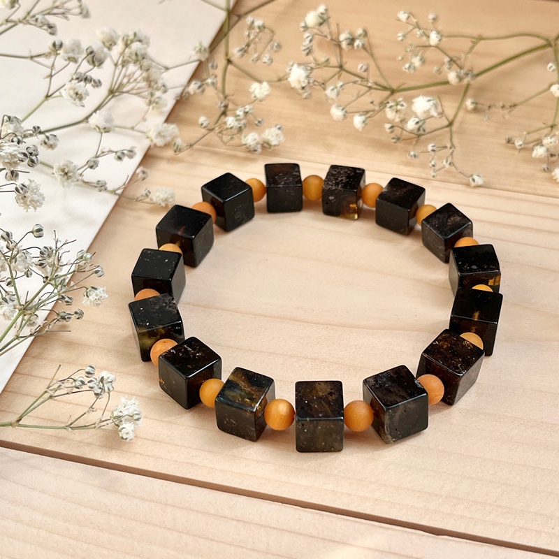 Браслет "Куб" янтарь
