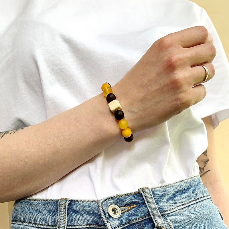 Браслет "Шар" янтарь, мамонт