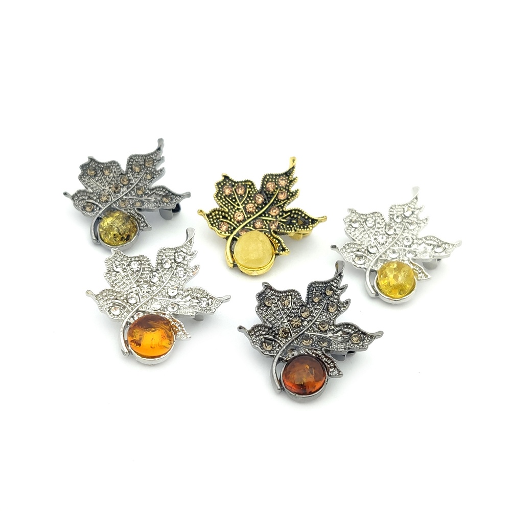 Брошь "Осень" янтарь