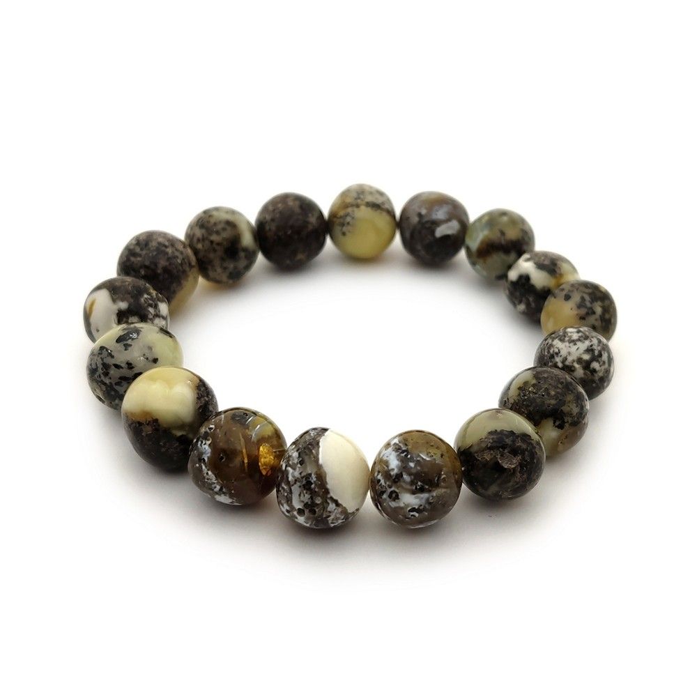 Браслет "Мятый шар" янтарь