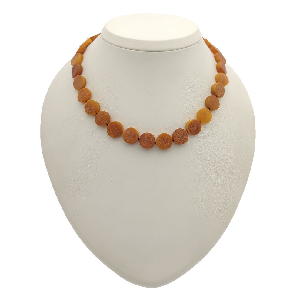 Бусы "Таблетка" из янтаря