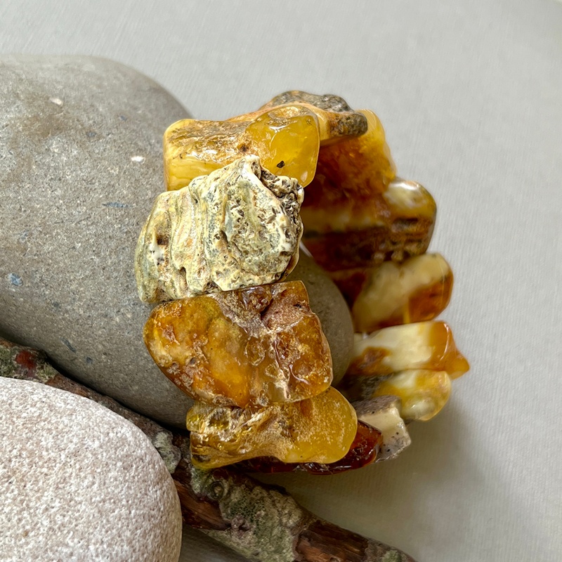 Браслет "Пластина", янтарь