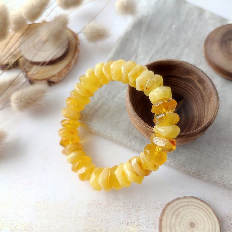 Браслет "Граненка" янтарь