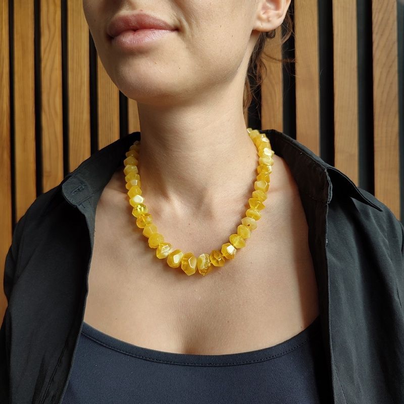Бусы "Граненка" янтарь