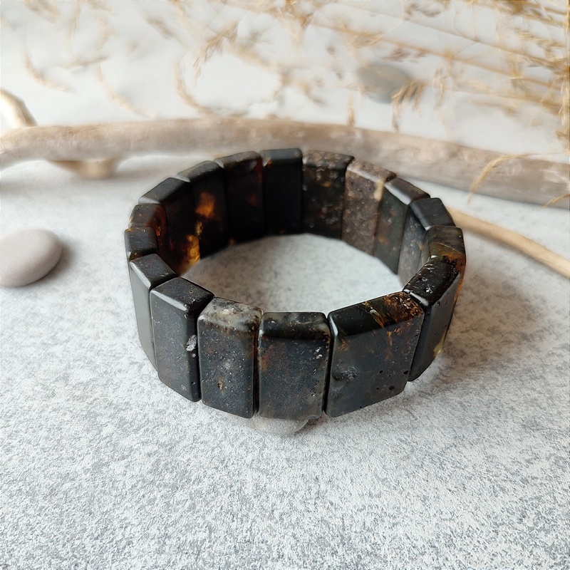 Браслет Муж. янтарь