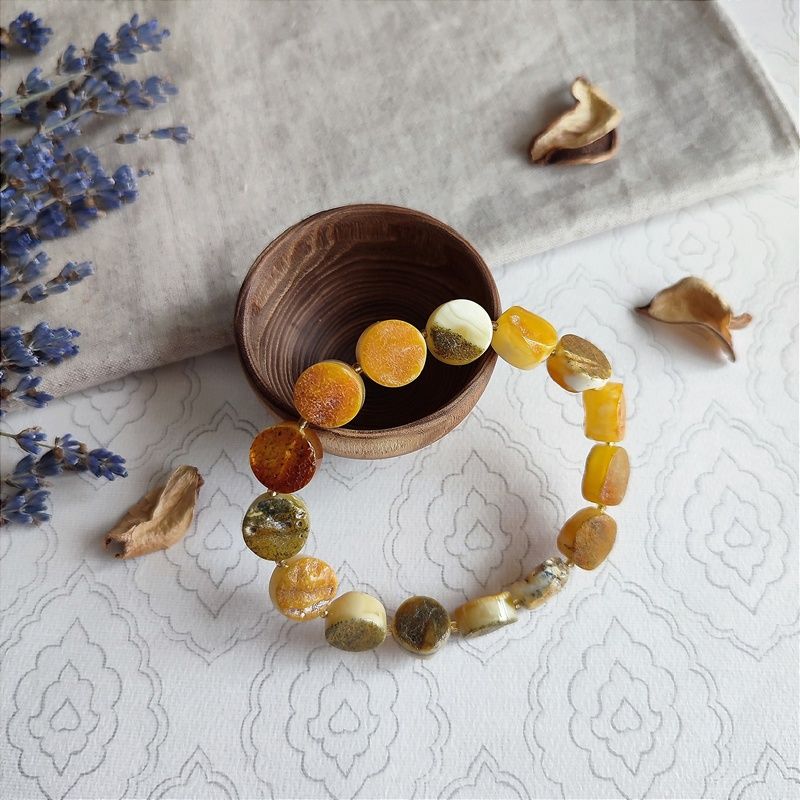 Браслет "Таблетка" янтарь