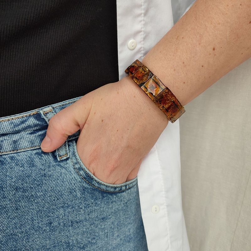 Браслет "Пластина" янтарь