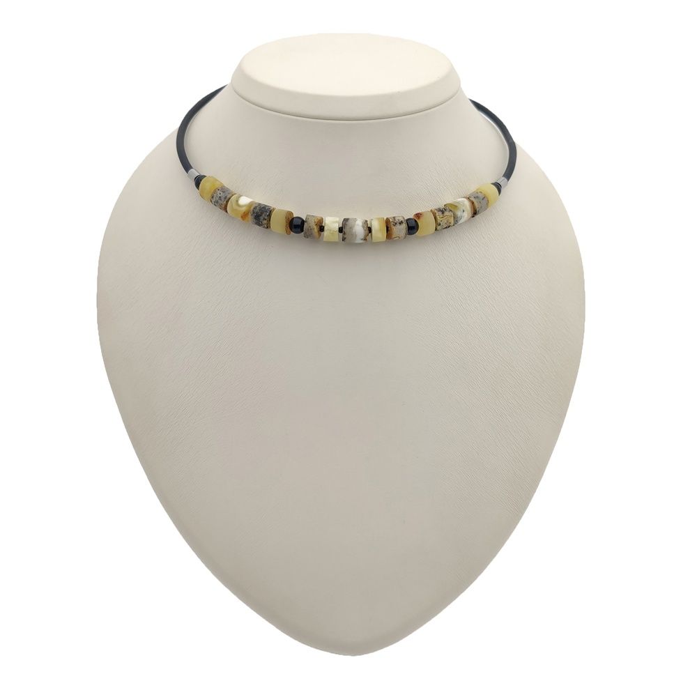 Колье "Пеньки" из янтаря