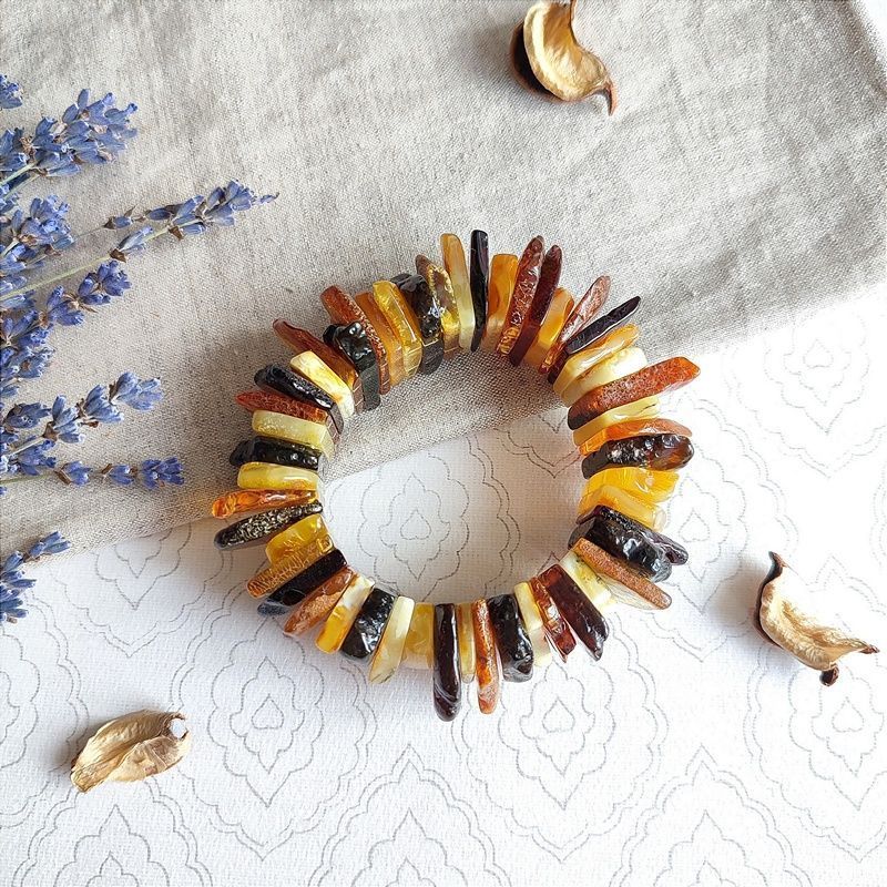 Браслет "Пластина" Янтарь