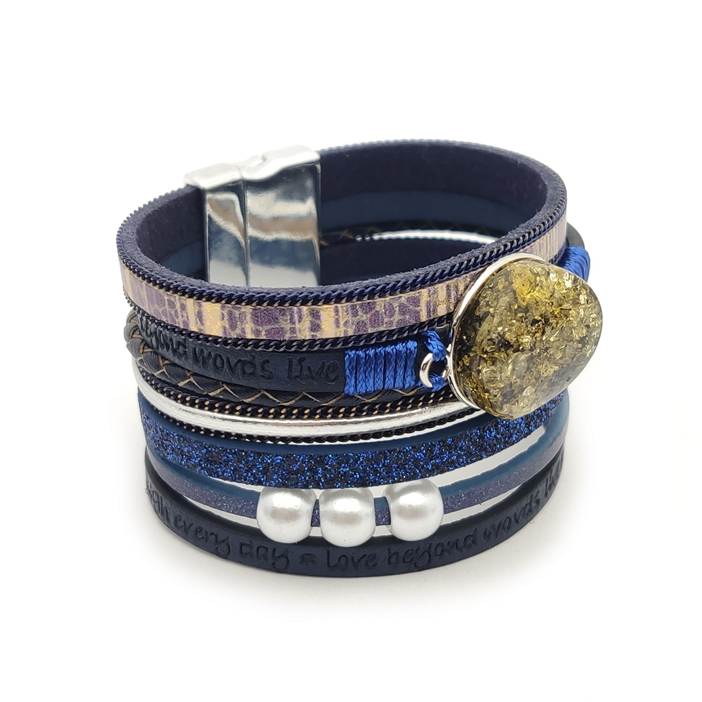 Браслет на кож.  ремешке Янтарь 3501409894