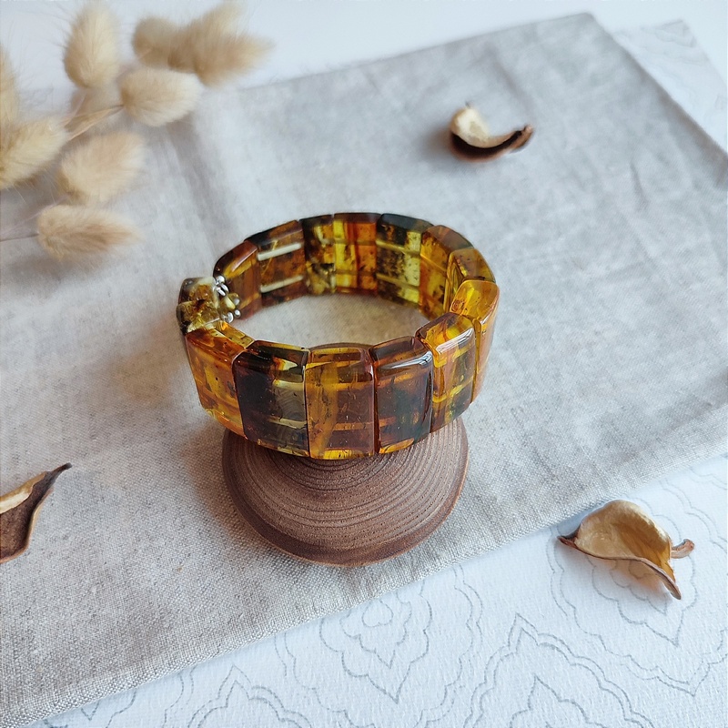 Браслет "Пластина" янтарь