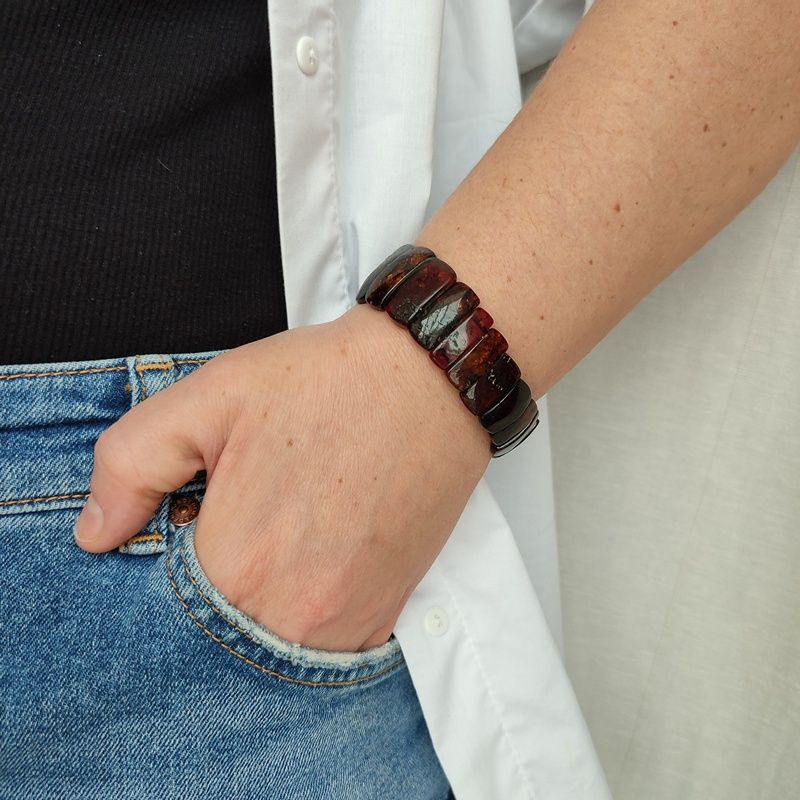 Браслет "Пластина" Янтарь