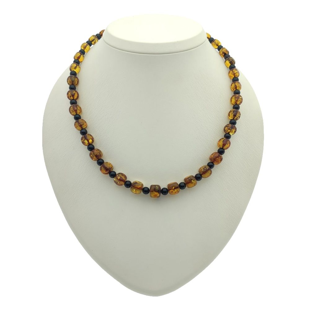 Бусы "Куб" из янтаря