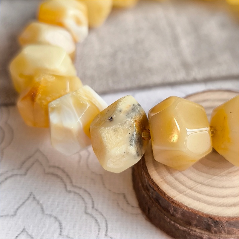 Браслет "Граненка" янтарь