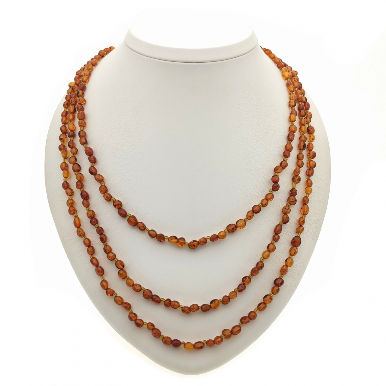 Бусы"Сливка" из янтаря