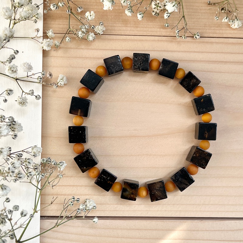 Браслет "Куб" янтарь