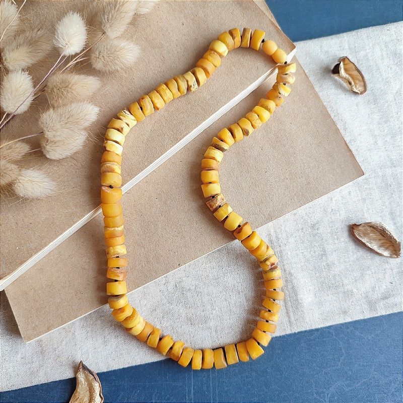 Бусы "Таблетка" из янтаря