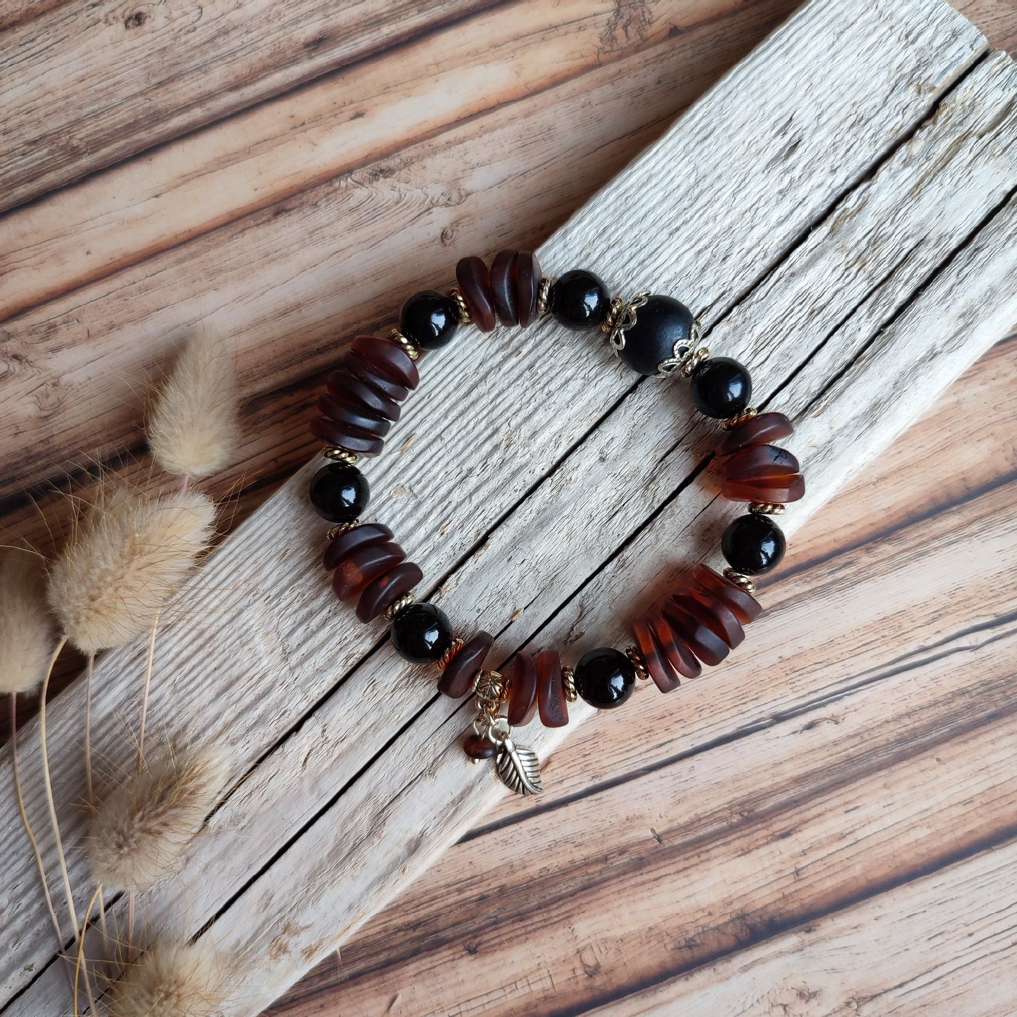 Браслет "Фантазия" янтарь