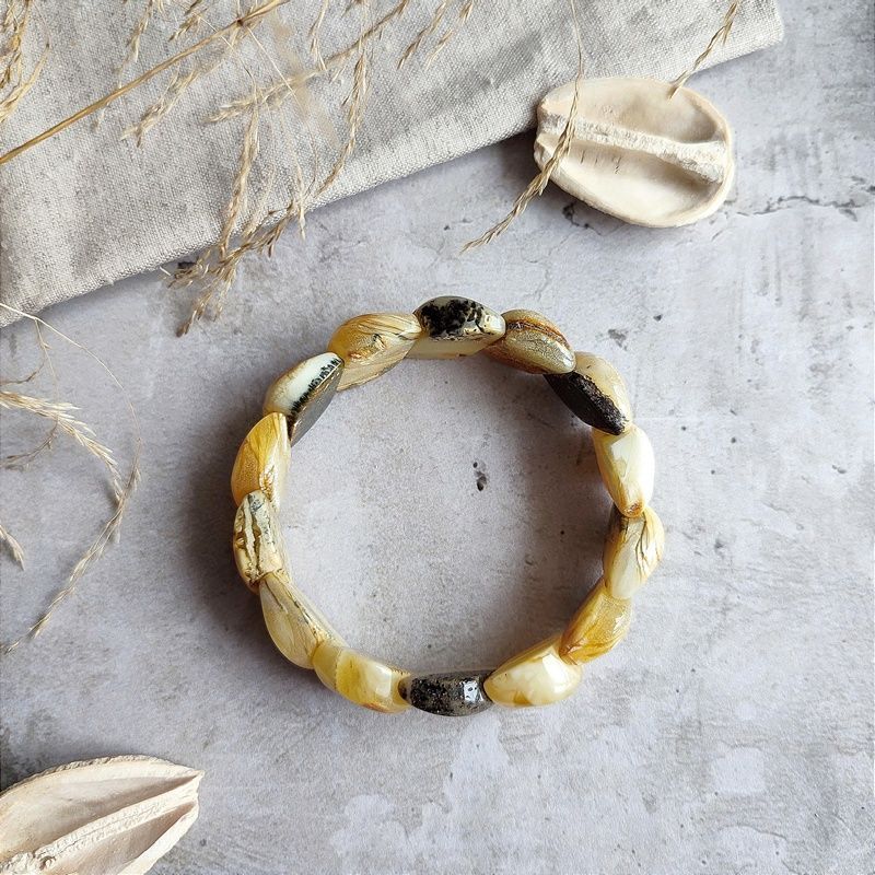 Браслет "Змейка" янтарь