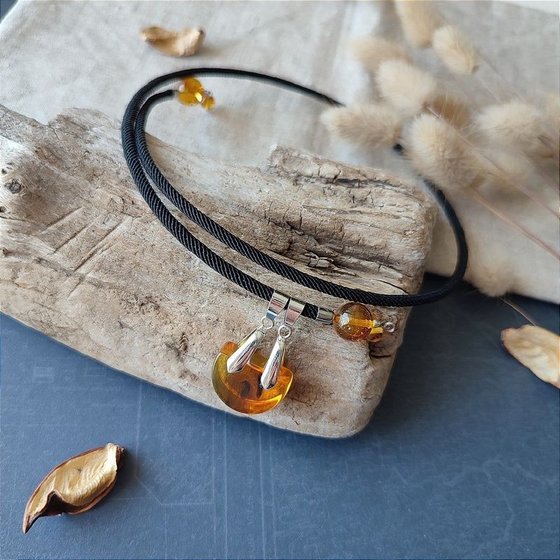 Колье Янтарь Инклюз