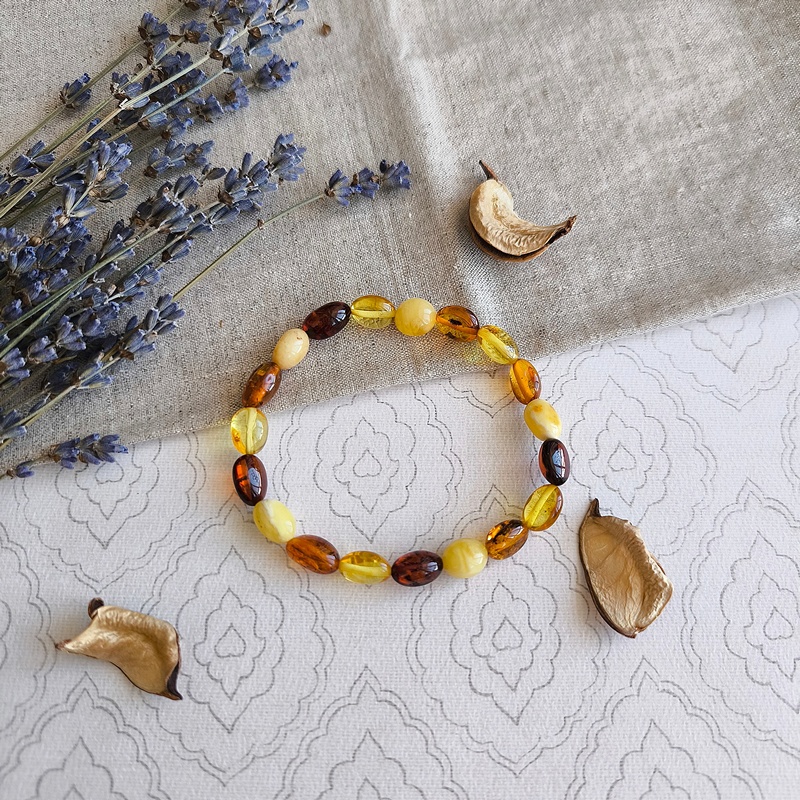 Браслет "Сливка" янтарь