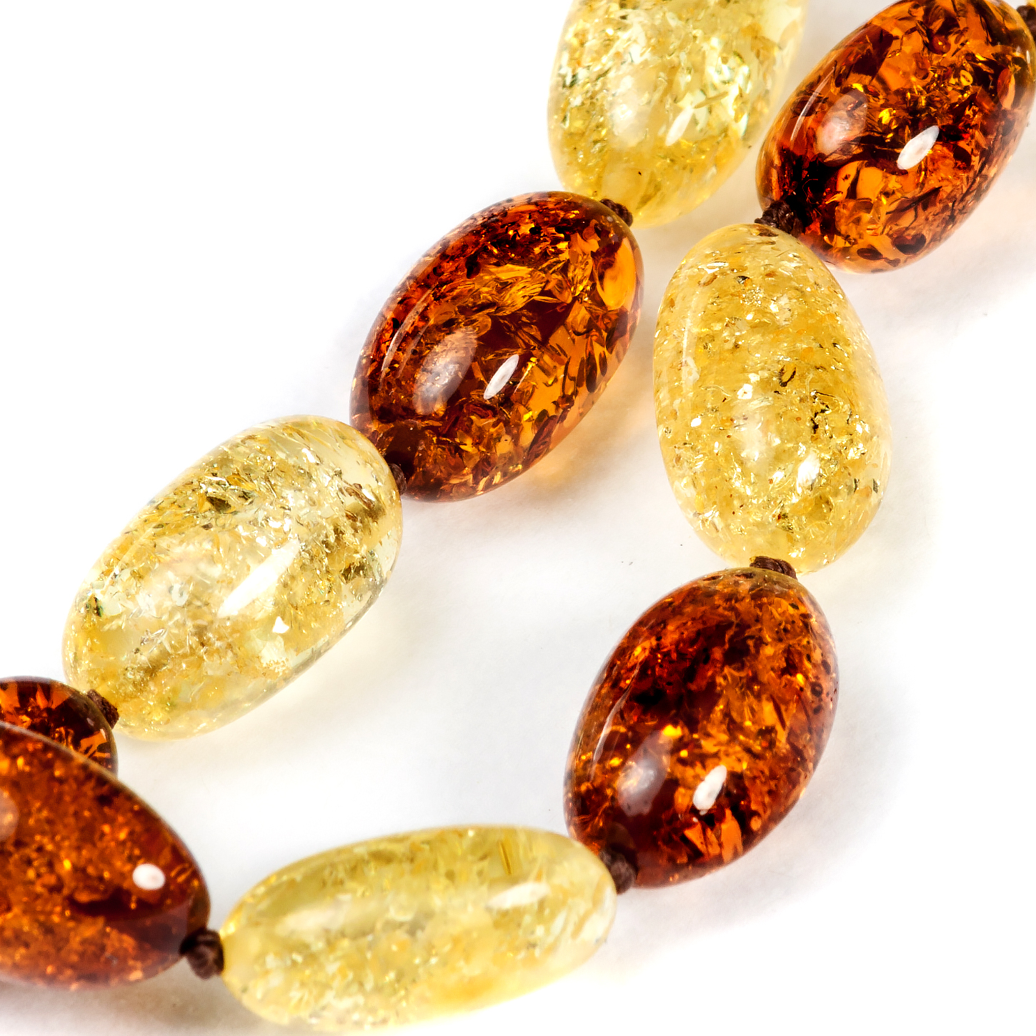 Бусы "Слива" из янтаря