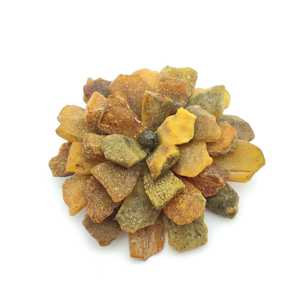 Брошь "Цветок" Янтарь