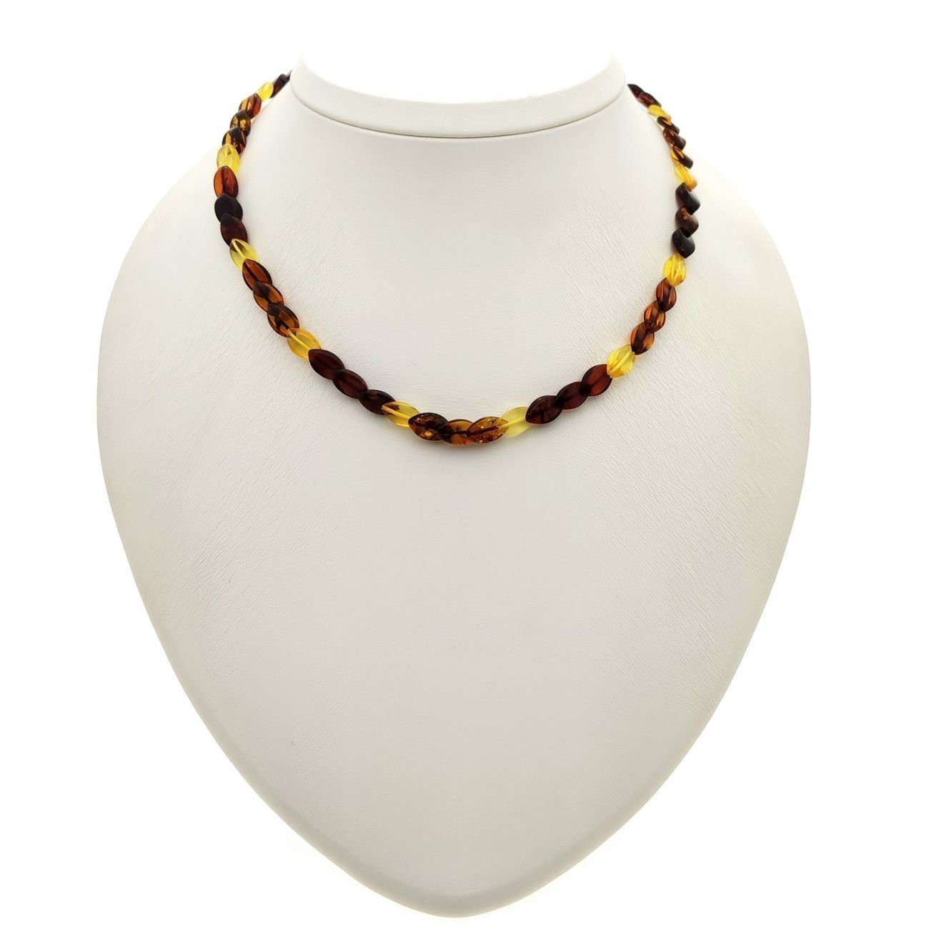 Бусы "Лодочка" из янтаря