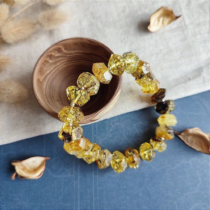 Браслет "Граненка" янтарь