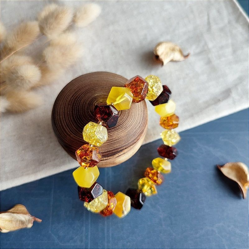 Браслет "Граненка" янтарь