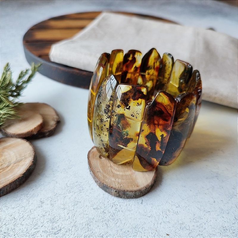 Браслет "Пластина" Янтарь