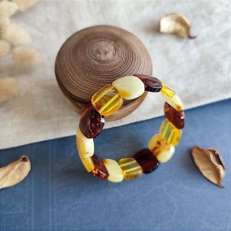 Браслет "Пластина" янтарь