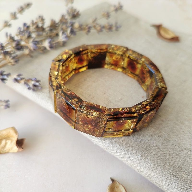 Браслет "Пластина" янтарь