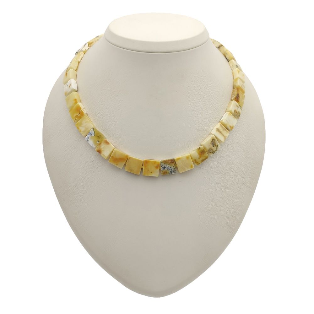 Бусы "Квадрат" янтарь