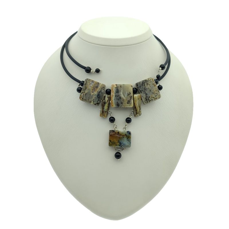 Колье "Пластина" Янтарь