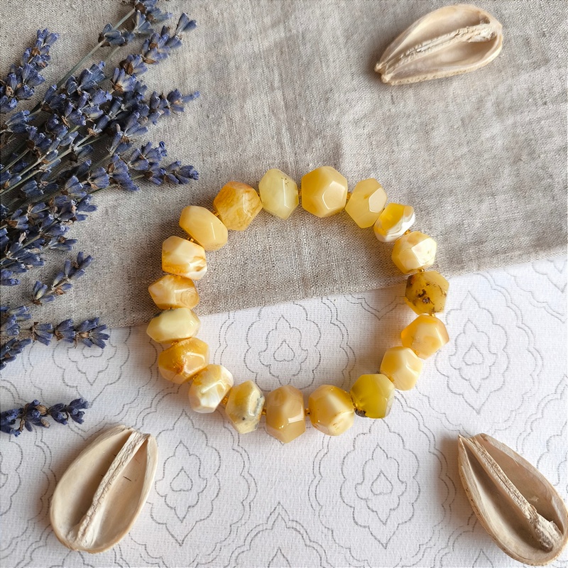 Браслет "Граненка" янтарь