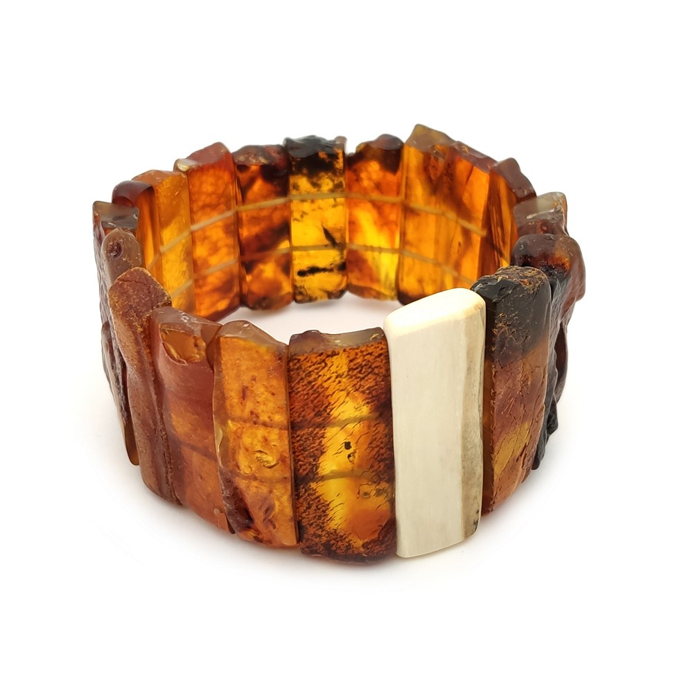 Браслет янтарь,мамонт
