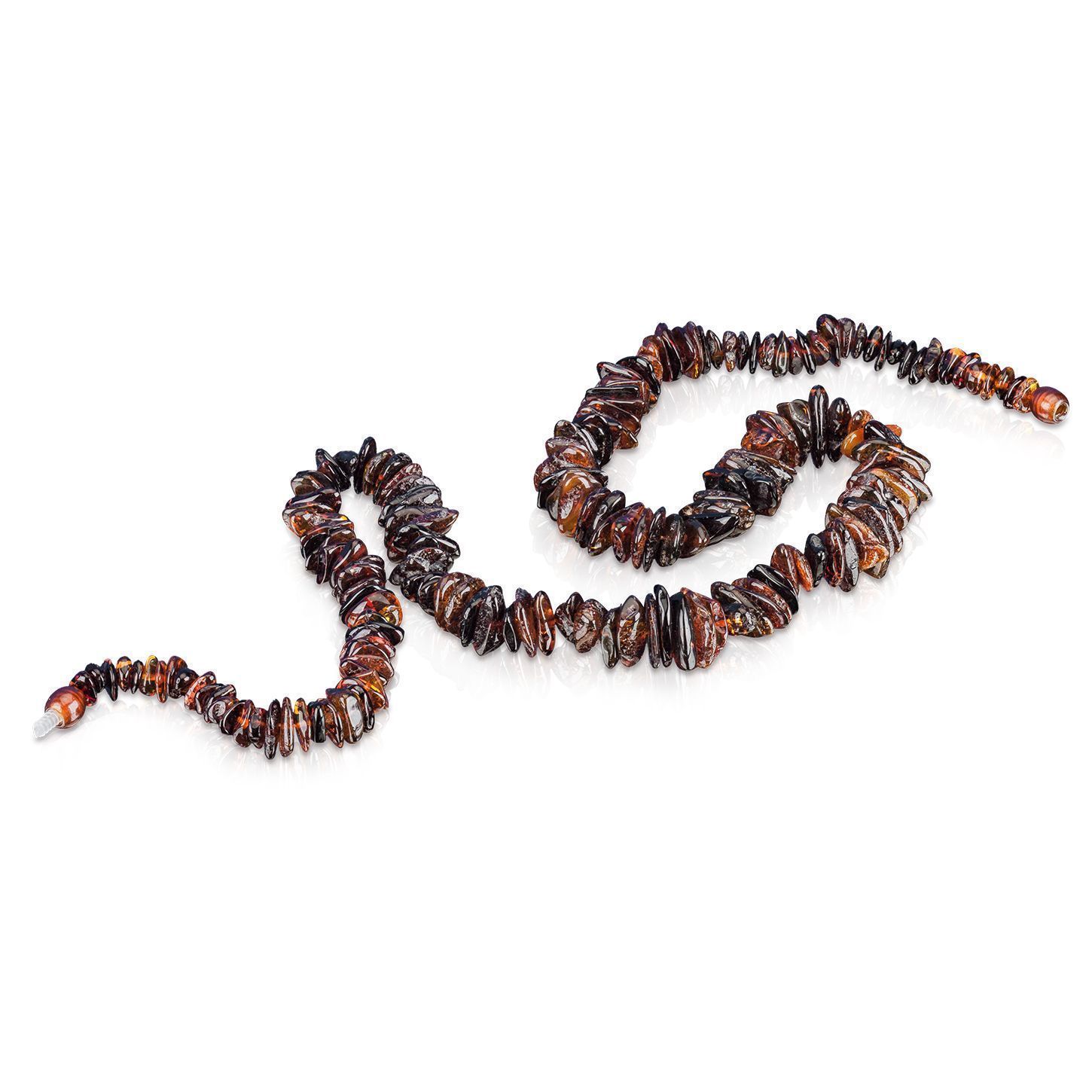 Бусы "Галька" из янтаря