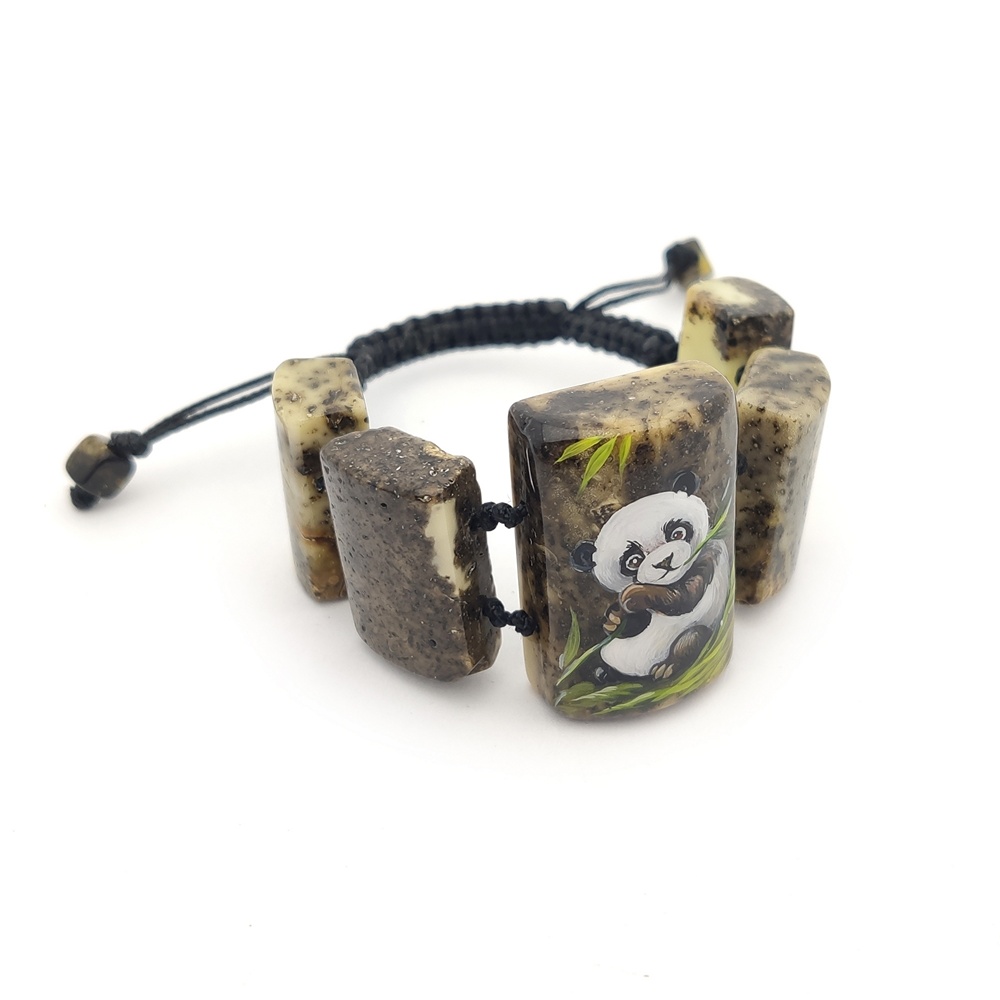 Браслет "Космопанда" янтарь