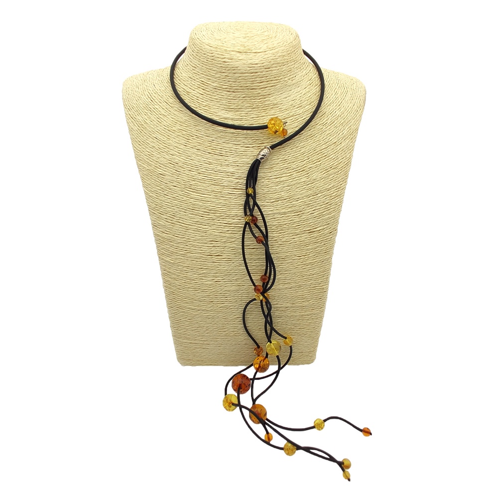 Колье "Водопад" Янтарь