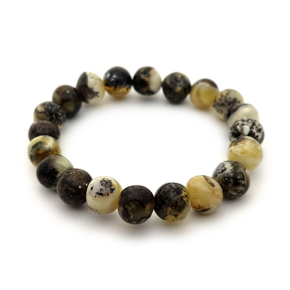 Браслет "Мятый шар" янтарь