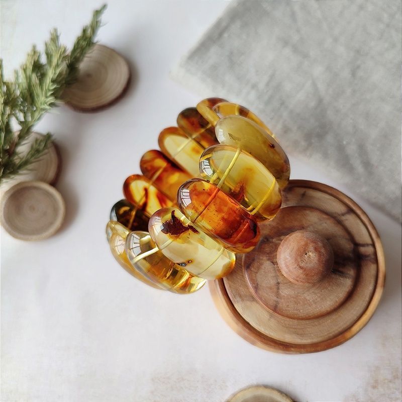 Браслет "Пластина" янтарь