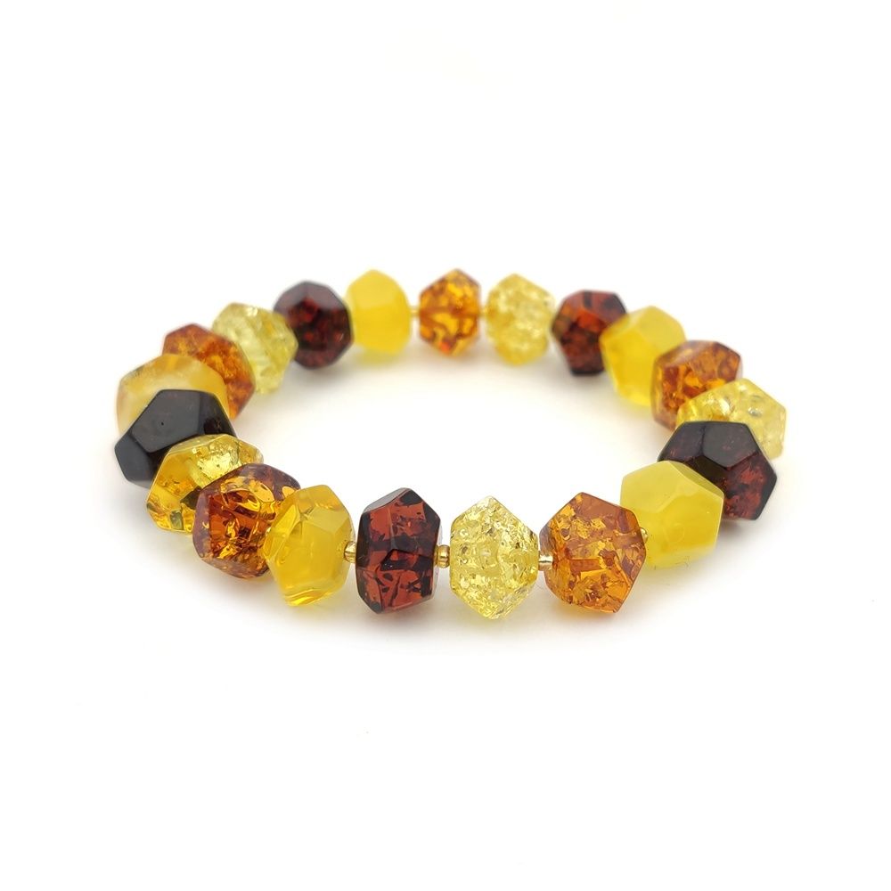 Браслет "Граненка" янтарь
