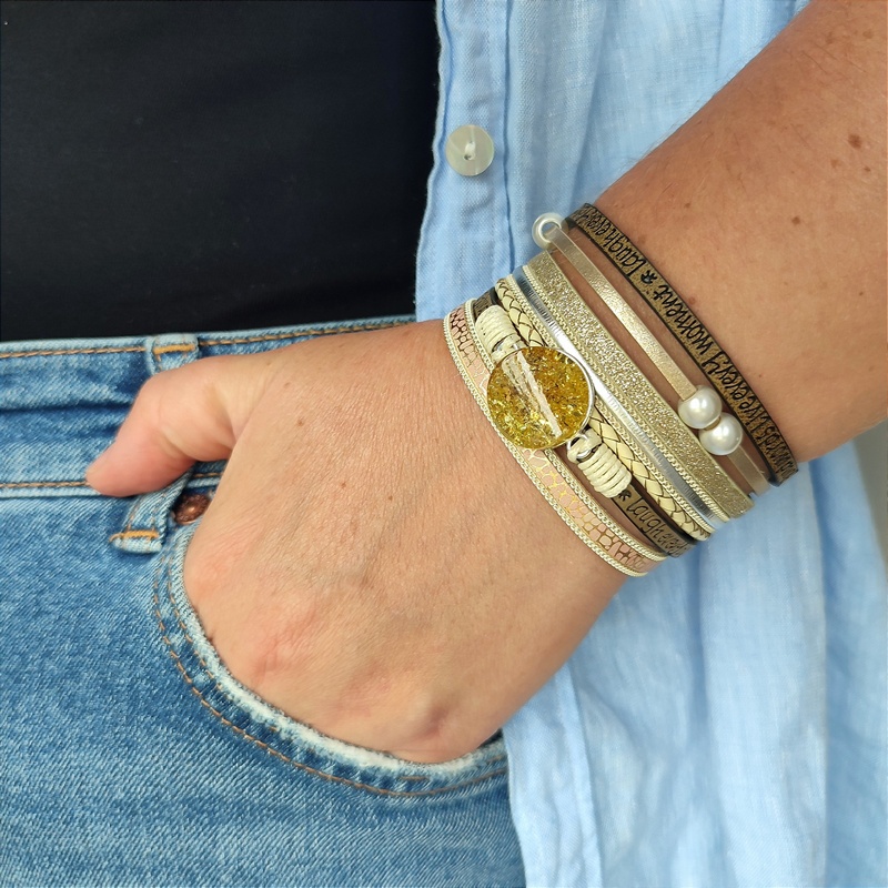 Браслет на кож.  ремешке Янтарь 3501409883 (2)