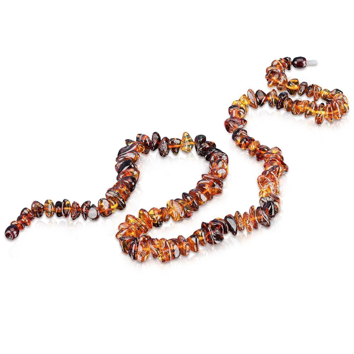 Бусы "Галька" из янтаря