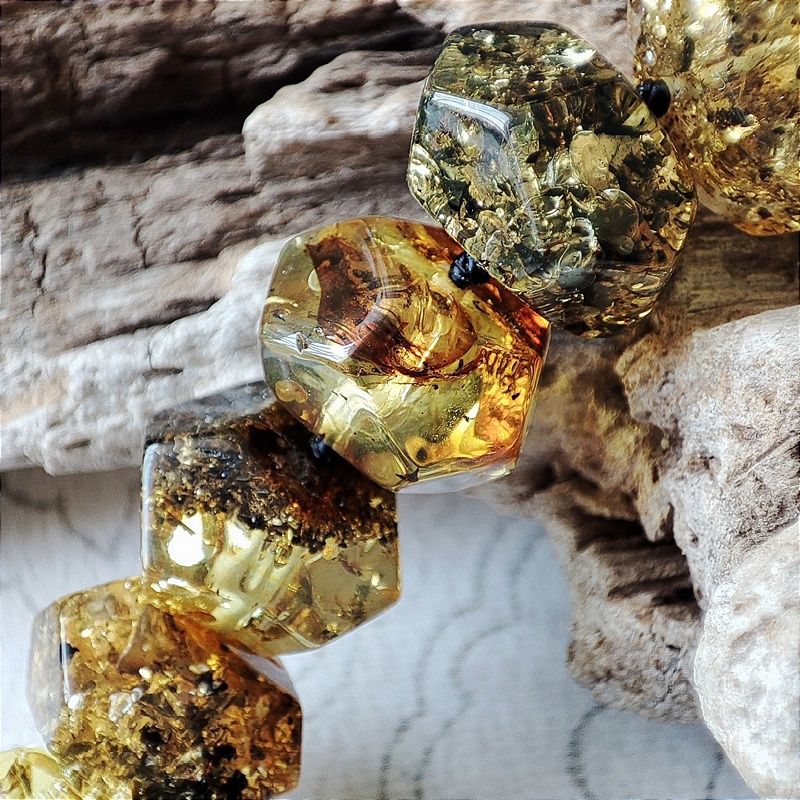 Бусы "Граненка" янтарь