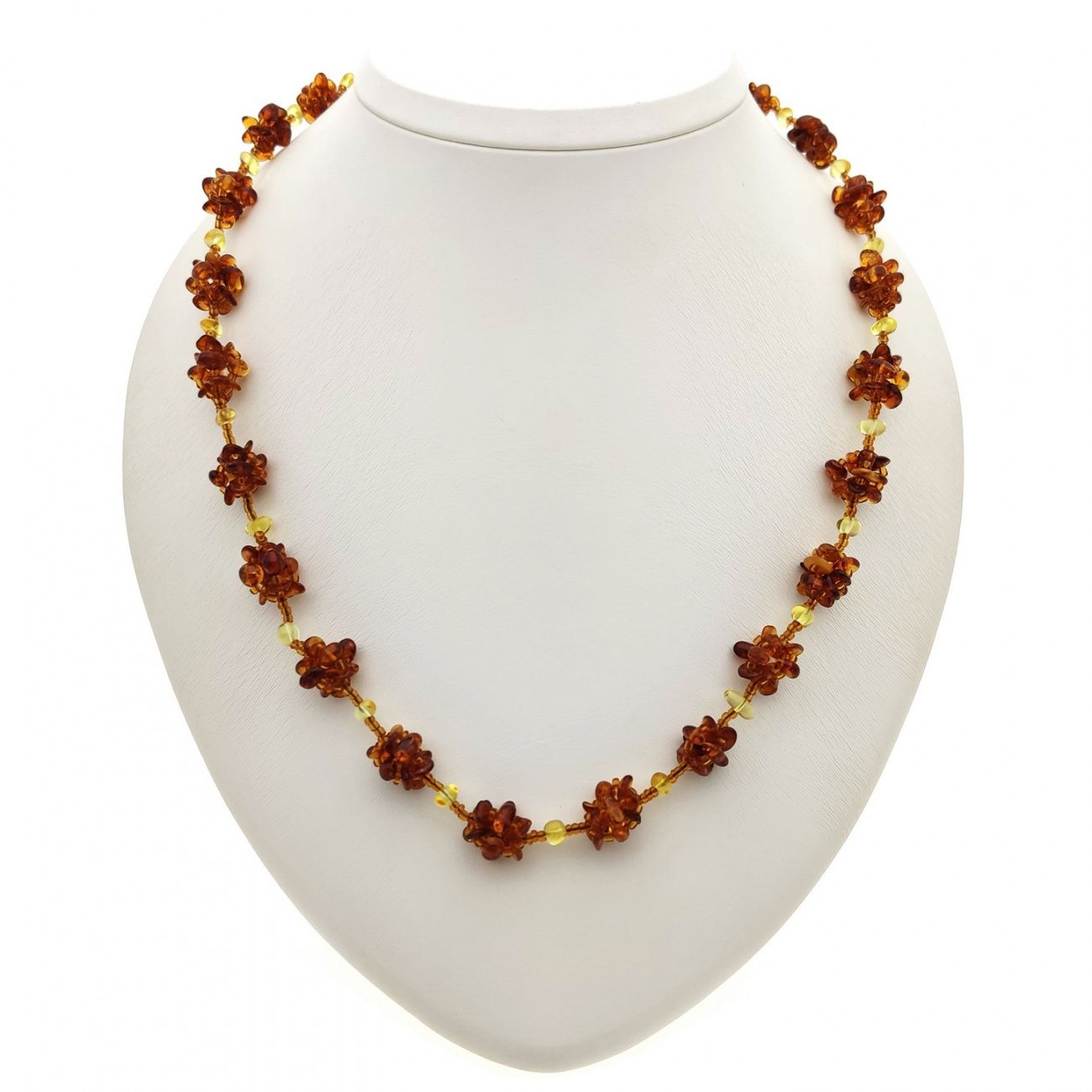 Бусы "Шишечки" янтарь