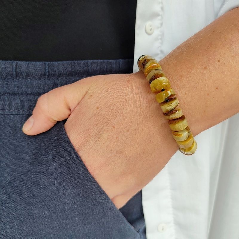 Браслет "Таблетка" янтарь