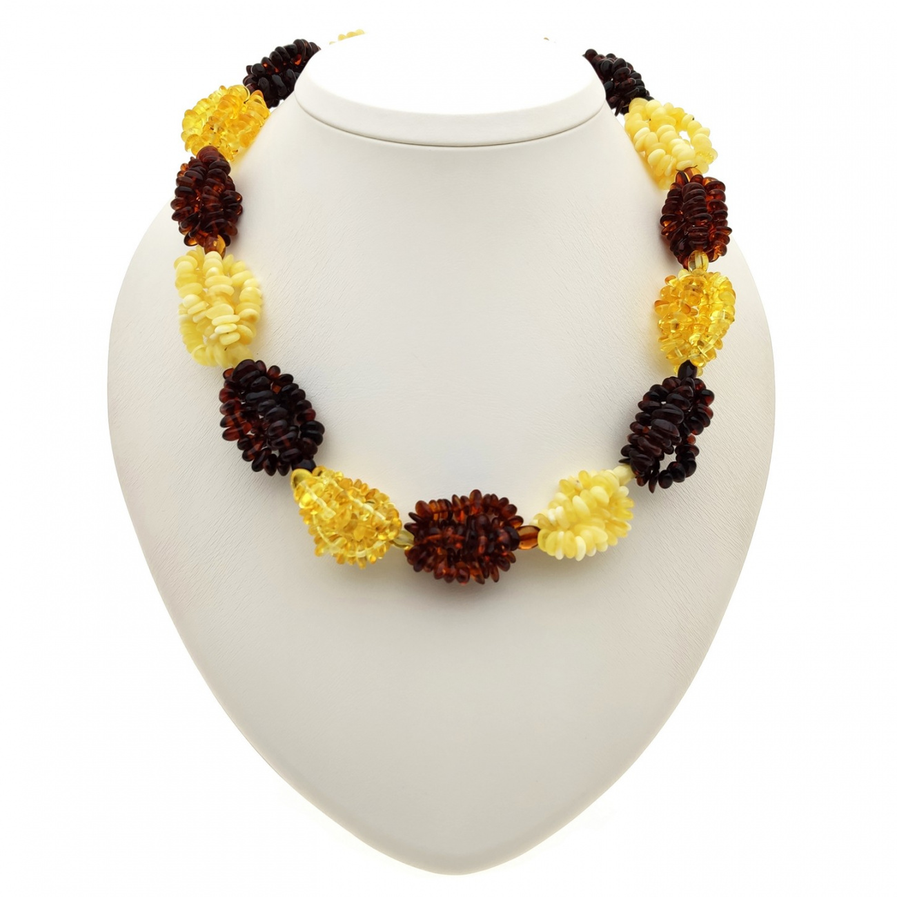 Бусы "Шишечки" янтарь