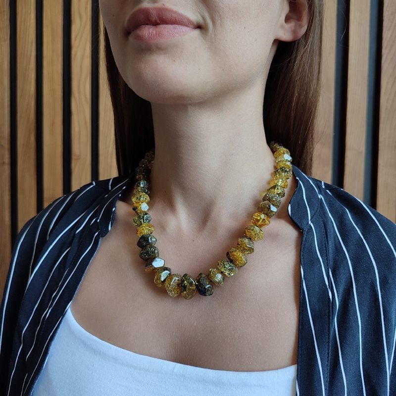 Бусы "Граненка" янтарь